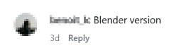 Instagram comment requesting Pushr for Blender